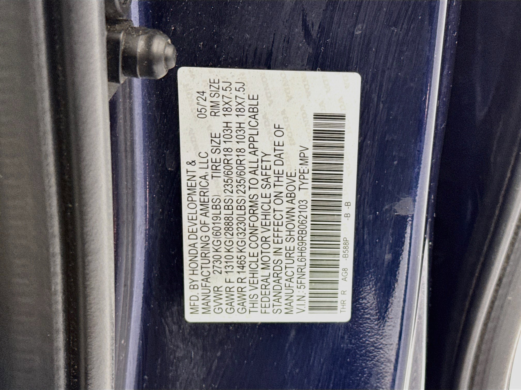 Certified 2024 Honda Odyssey EX-L image 33