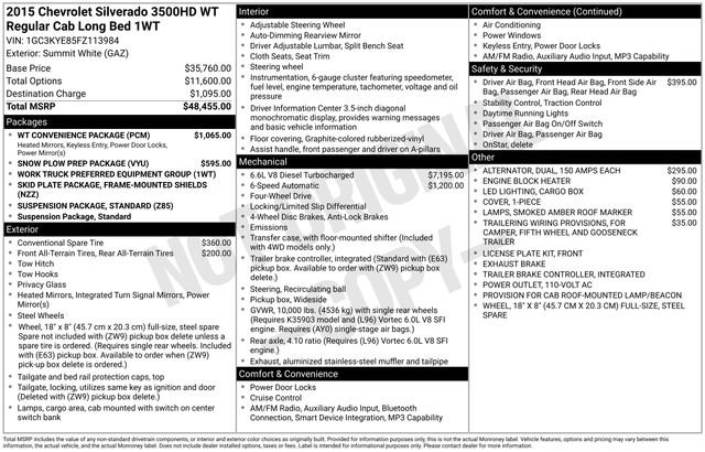 Used 2015 Chevrolet Silverado 3500 W/T w/ WT Convenience Package AWD/4WD image 31