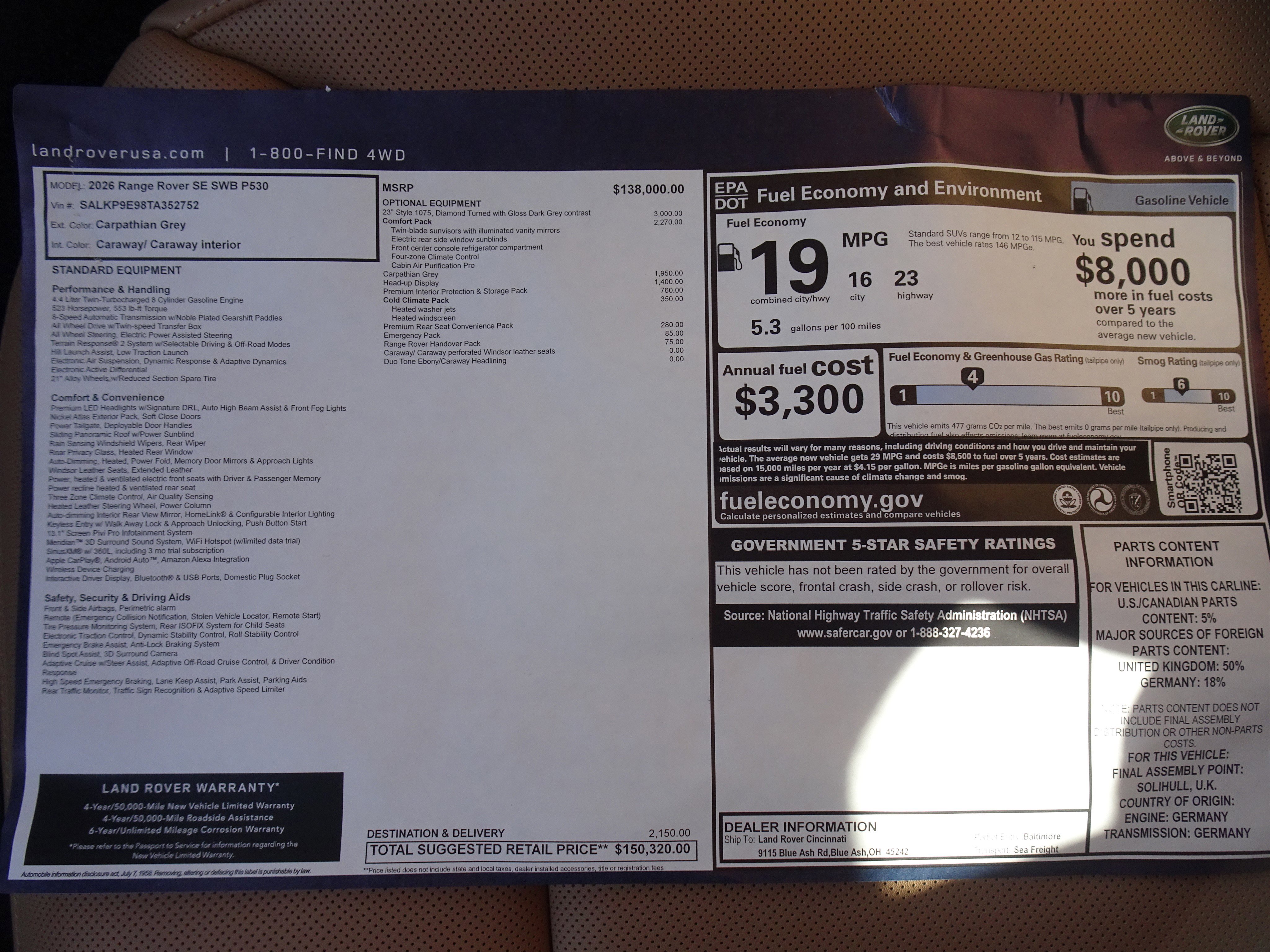 New 2026 Land Rover Range Rover SE image 5