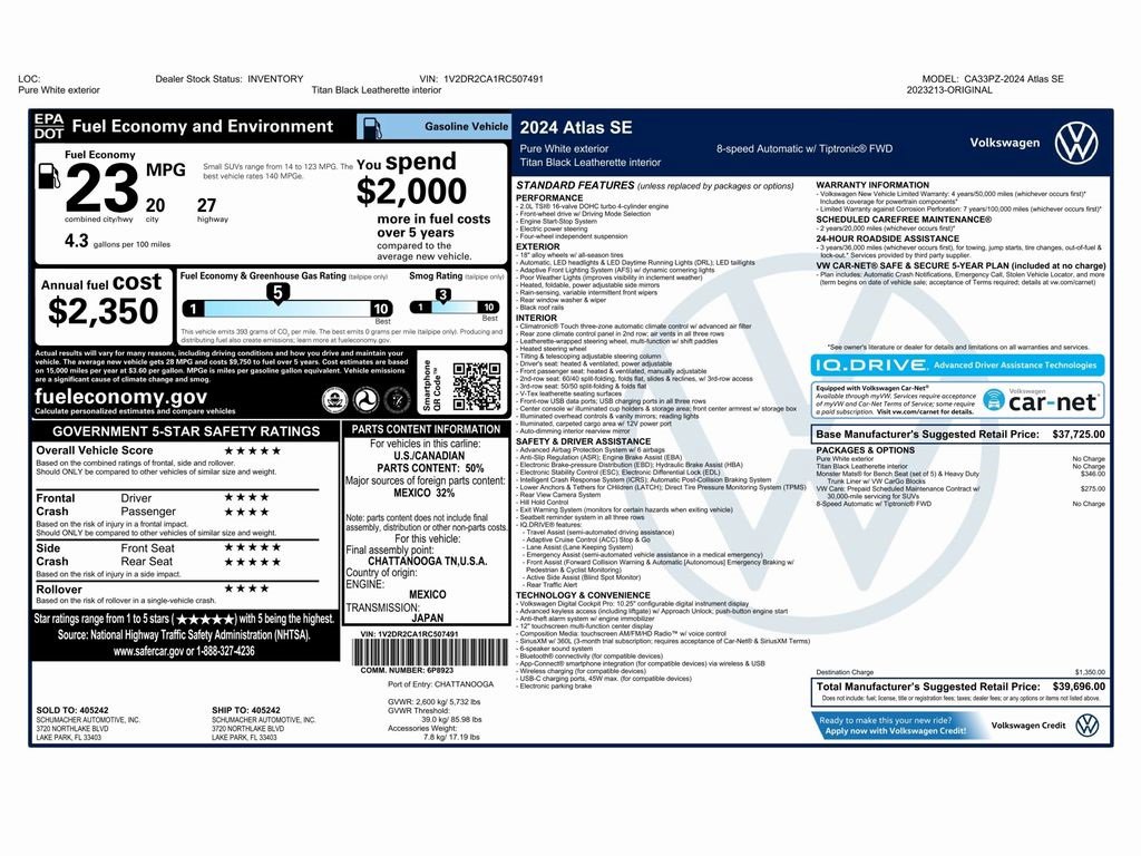 Used 2024 Volkswagen Atlas SE image 2