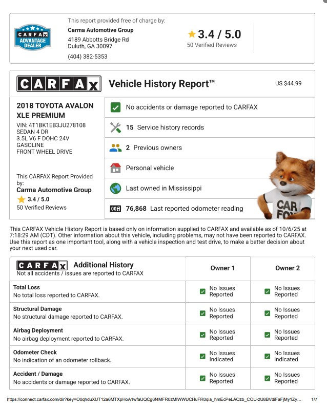 Used 2018 Toyota Avalon XLE Premium image 20