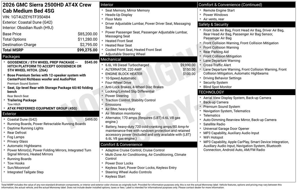 New 2026 GMC Sierra 2500 AT4X AWD/4WD image 5