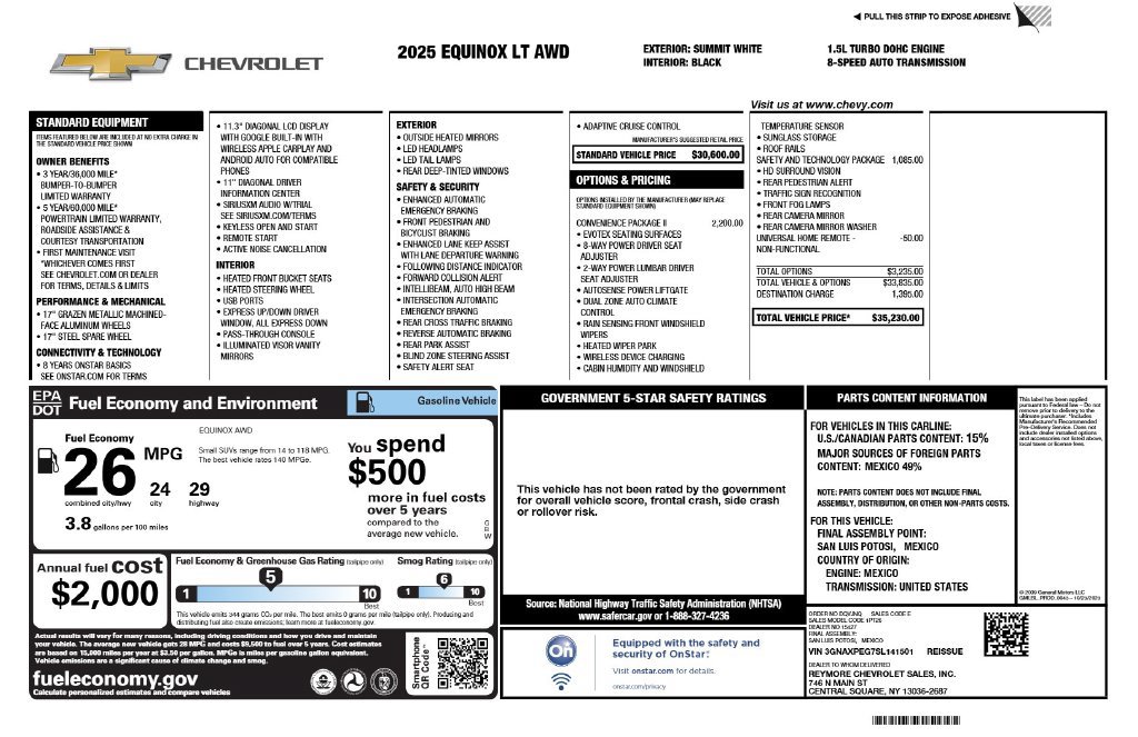 Used 2025 Chevrolet Equinox LT w/ Convenience Package II AWD/4WD image 3