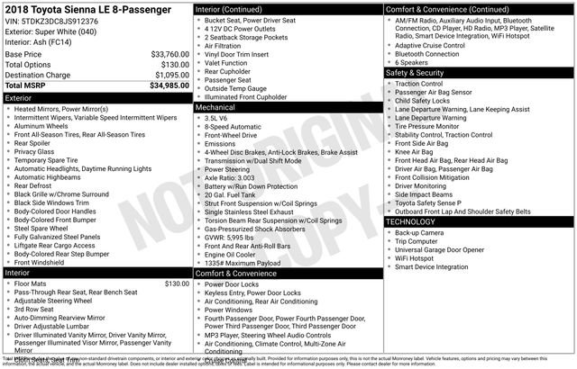 Used 2018 Toyota Sienna LE image 32