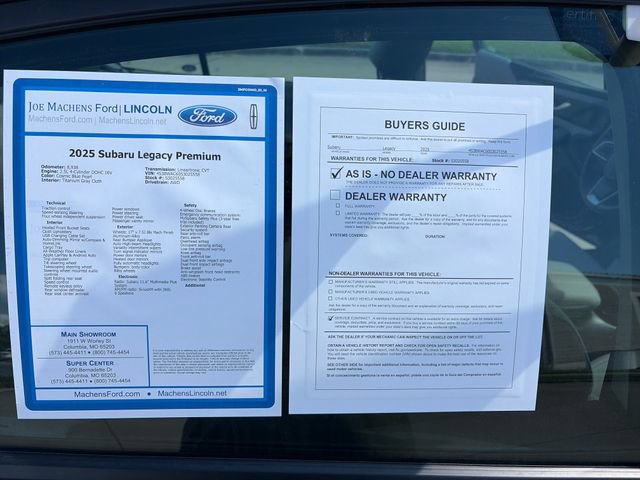 Certified 2025 Subaru Legacy Premium w/ Popular Package #1A AWD/4WD image 36