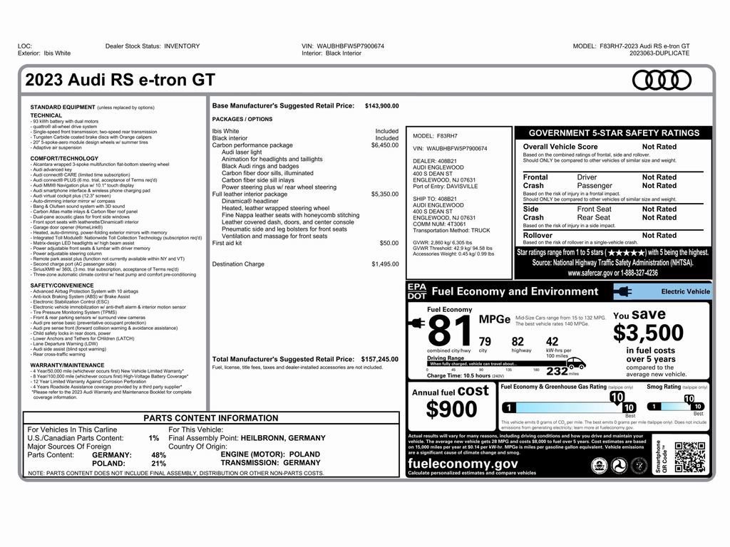 Used 2023 Audi RS e-tron GT w/ Carbon Performance Package image 2