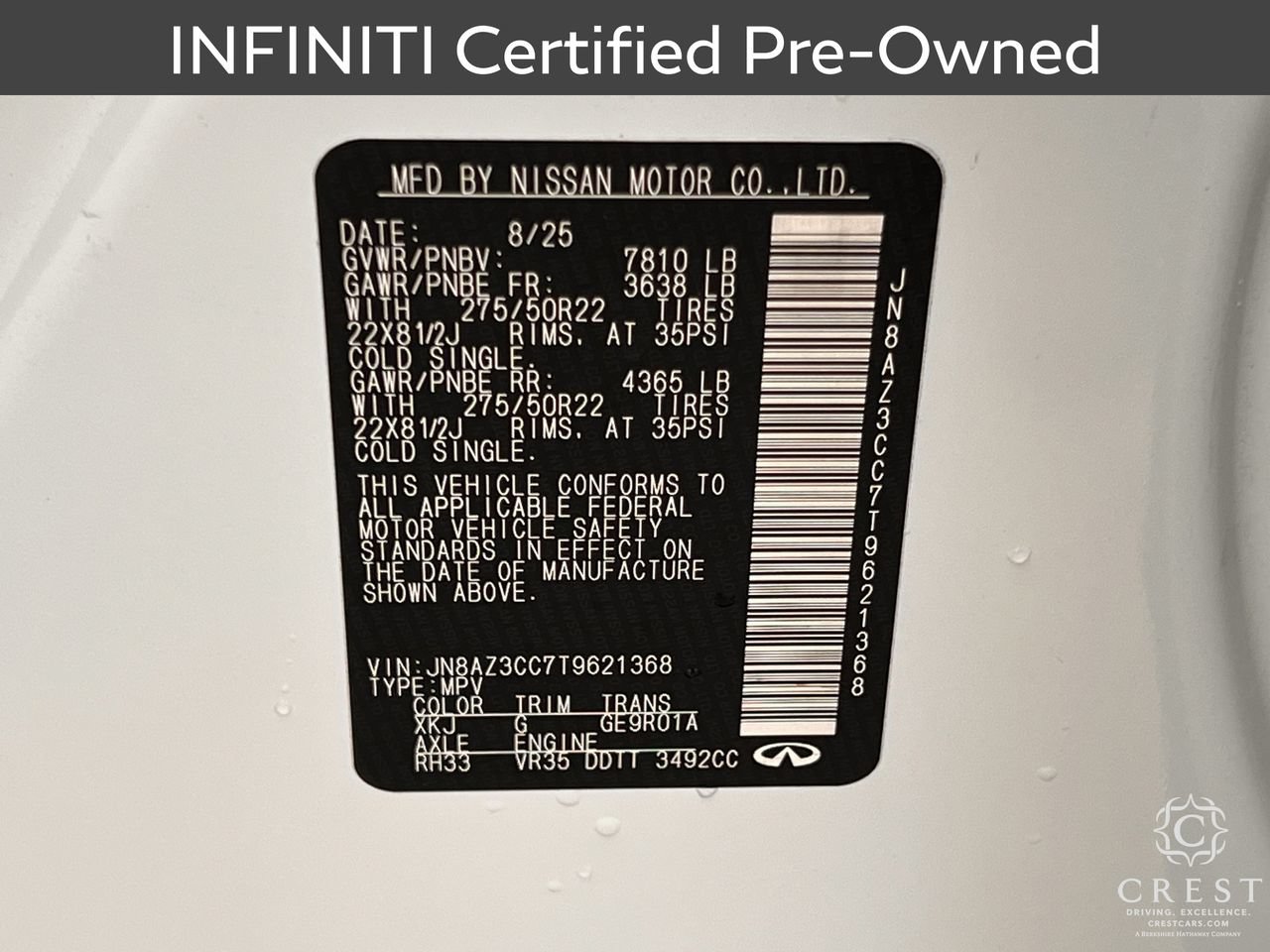Certified 2026 INFINITI QX80 Autograph w/ Premium Cargo Package AWD/4WD image 34