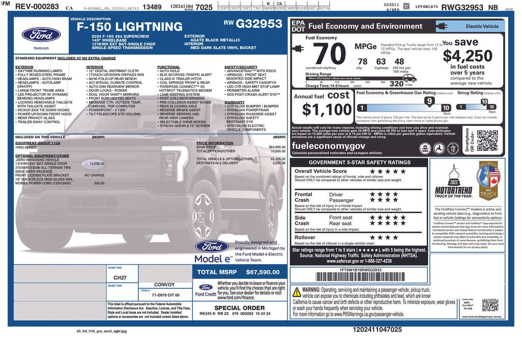 New 2024 Ford F150 Lightning Pro image 2