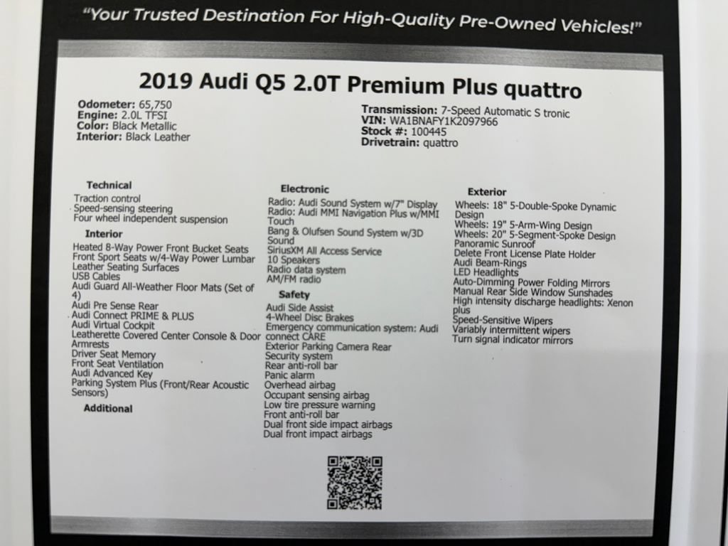Used 2019 Audi Q5 2.0T Premium Plus w/ Premium Plus Package AWD/4WD image 42