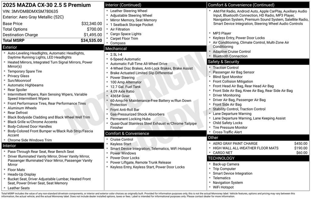 Certified 2025 MAZDA CX-30 AWD 2.5 S w/ Premium Package image 28