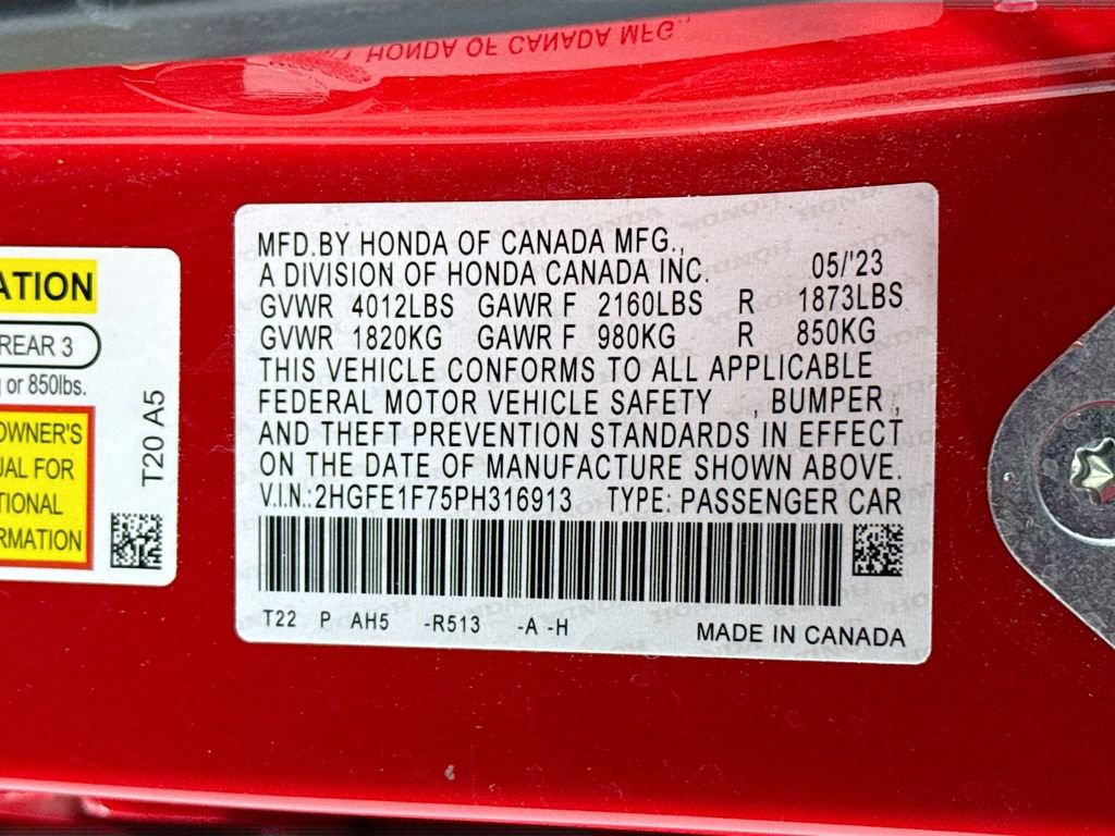 Certified 2023 Honda Civic EX image 35