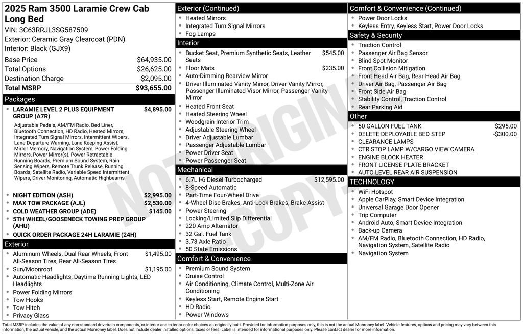 New 2025 RAM 3500 Laramie AWD/4WD image 2