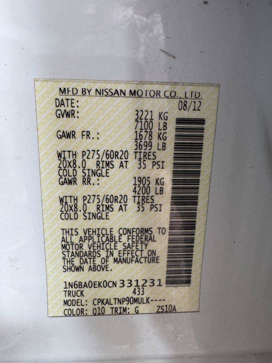 Used 2012 Nissan Titan SV w/ Sport Appearance Pkg RWD image 45