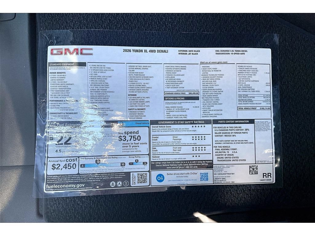 New 2026 GMC Yukon XL Denali w/ Denali Reserve Package AWD/4WD image 12