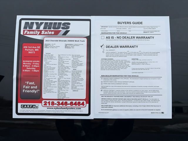 Used 2022 Chevrolet Silverado 2500 W/T w/ WT Safety Package image 47
