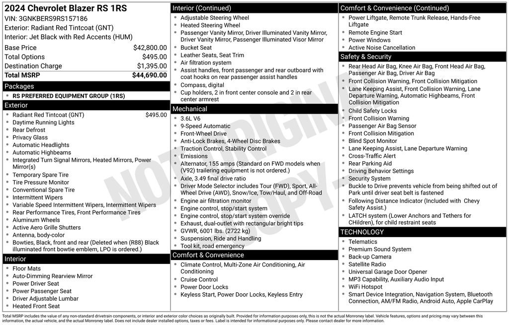 Used 2024 Chevrolet Blazer RS FWD image 6