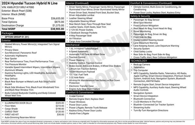 Used 2024 Hyundai Tucson N Line AWD/4WD image 8