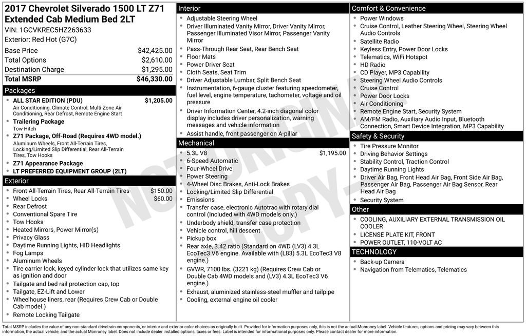 Certified 2017 Chevrolet Silverado 1500 LT w/ All Star Edition AWD/4WD image 2