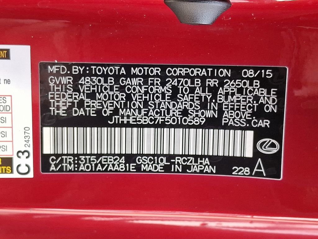 Used 2015 Lexus RC 350 w/ F Sport w/Summer Tires image 29