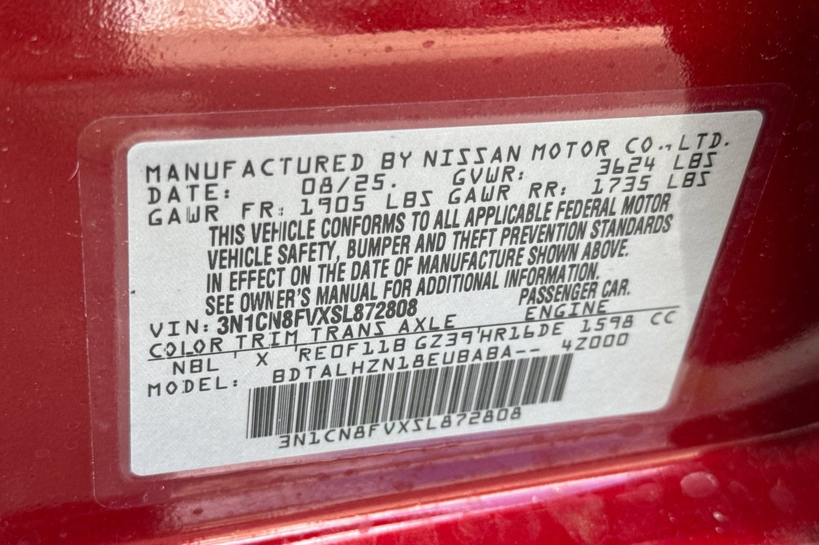 Certified 2025 Nissan Versa SR w/ Trunk Package FWD image 36