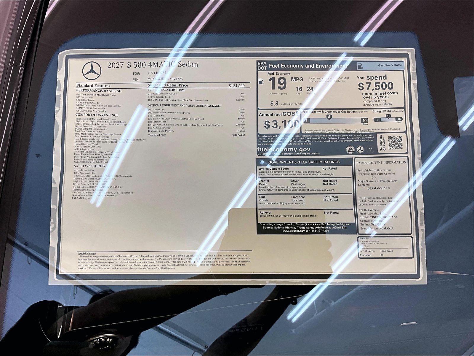 New 2027 Mercedes-Benz S 580 4MATIC Sedan image 17