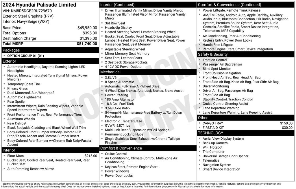 Used 2024 Hyundai Palisade Limited AWD/4WD image 3