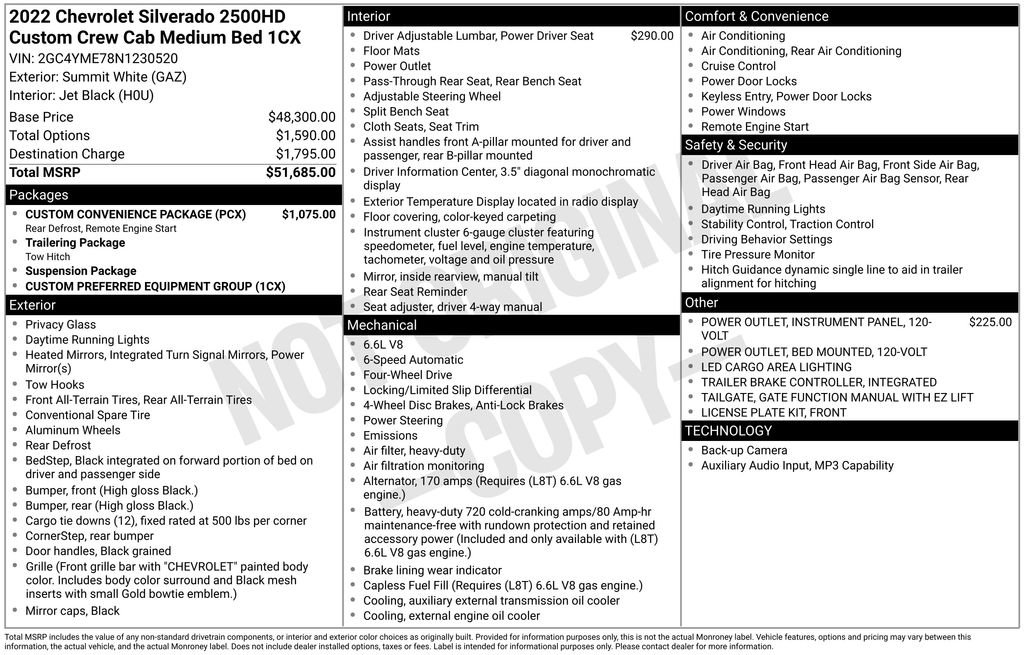 Used 2022 Chevrolet Silverado 2500 Custom w/ Custom Convenience Package AWD/4WD image 30