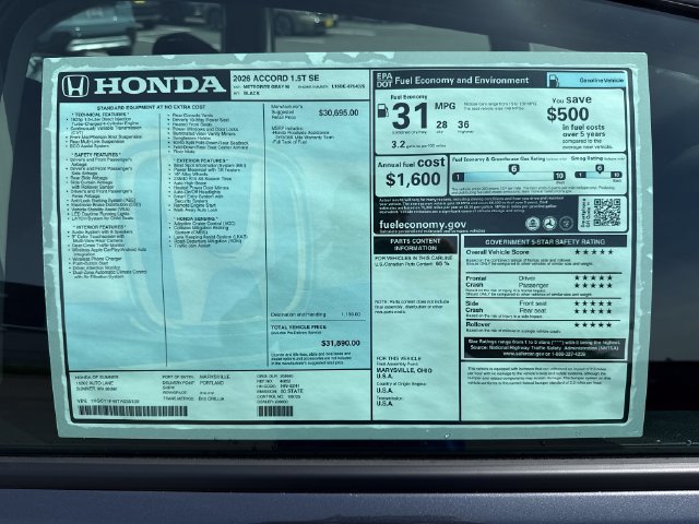New 2026 Honda Accord SE image 32