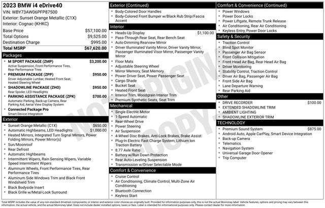 Used 2023 BMW i4 eDrive40 w/ M Sport Package RWD image 15