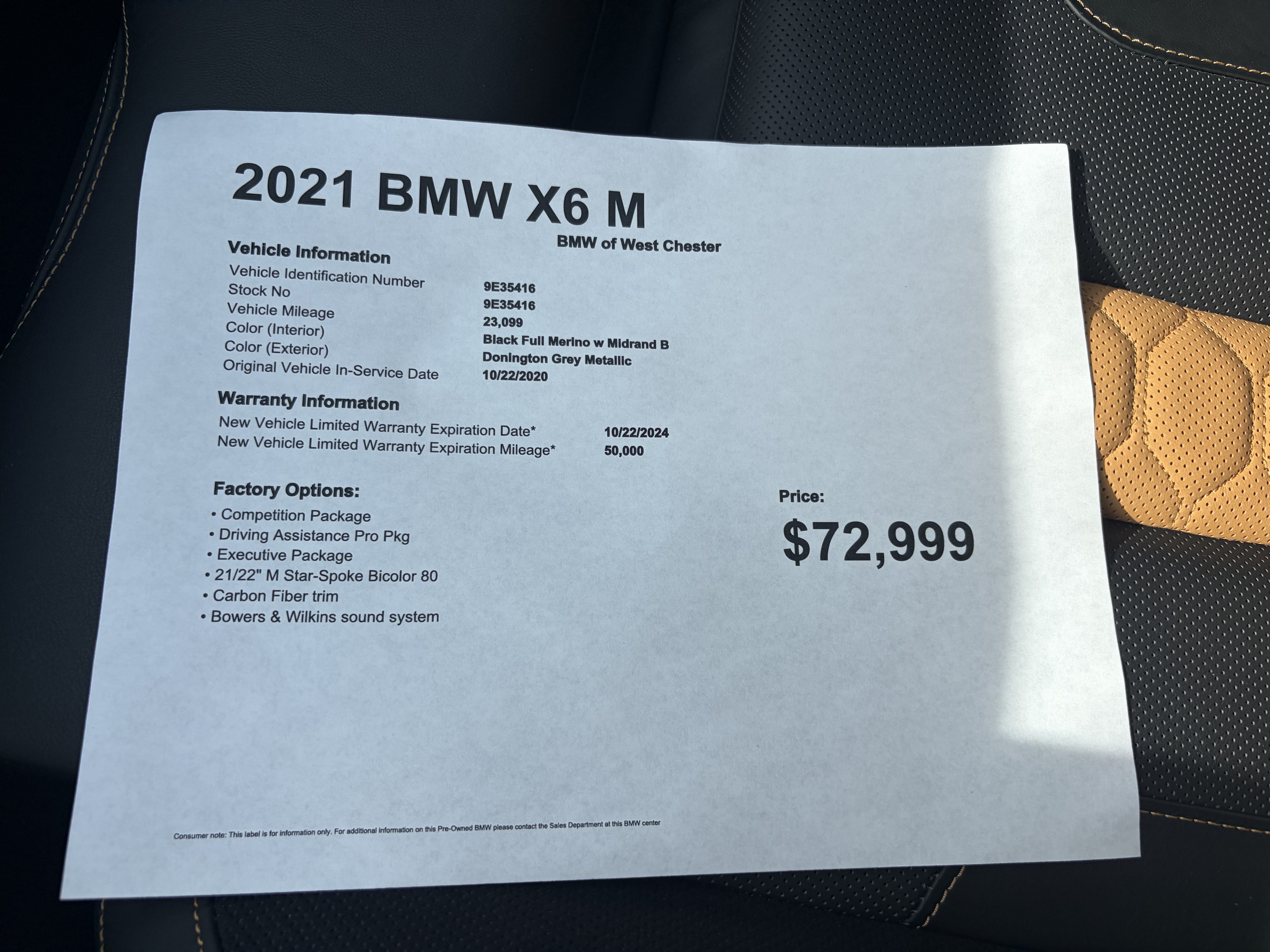 Used 2021 BMW X6 M w/ Competition Package AWD/4WD image 18