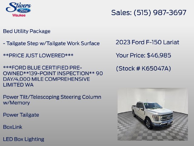 Certified 2023 Ford F150 Lariat w/ Equipment Group 502A High AWD/4WD image 22