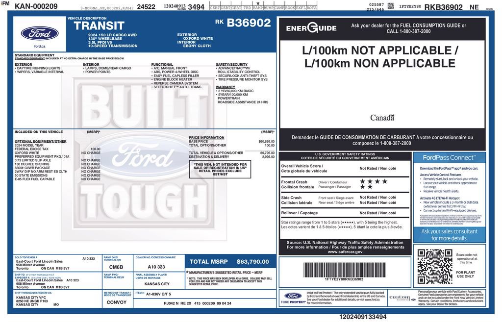 Used 2024 Ford Transit 150 Low Roof AWD image 4