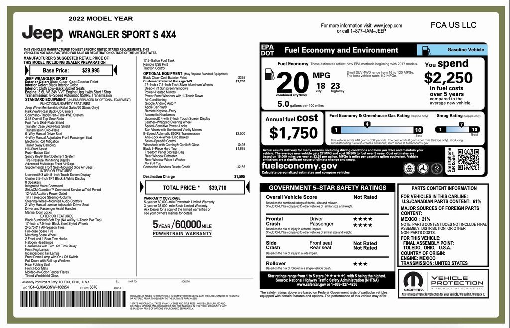 Certified 2022 Jeep Wrangler Sport S image 2