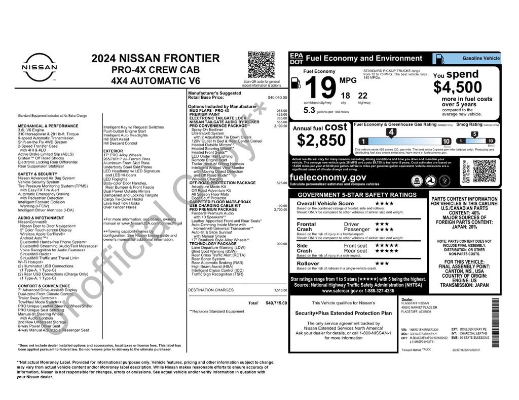 Used 2024 Nissan Frontier PRO-4X w/ Pro Premium Package image 63