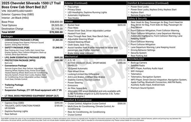 Used 2025 Chevrolet Silverado 1500 LT Trail Boss w/ Convenience Package II AWD/4WD image 2