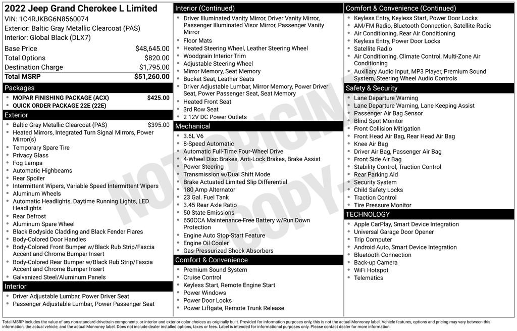 Used 2022 Jeep Grand Cherokee L Limited w/ MOPAR Finishing Package AWD/4WD image 13