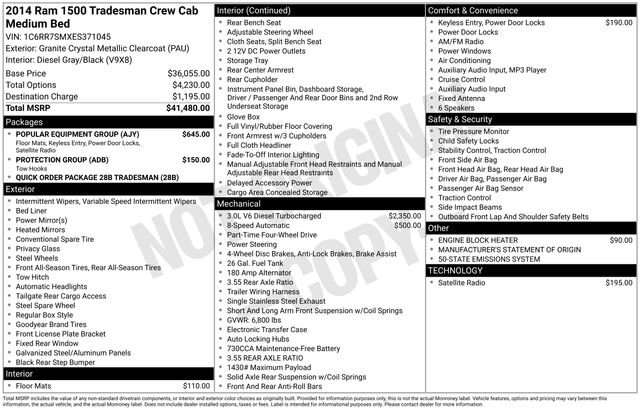 Used 2014 RAM 1500 Tradesman w/ Popular Equipment Group image 2
