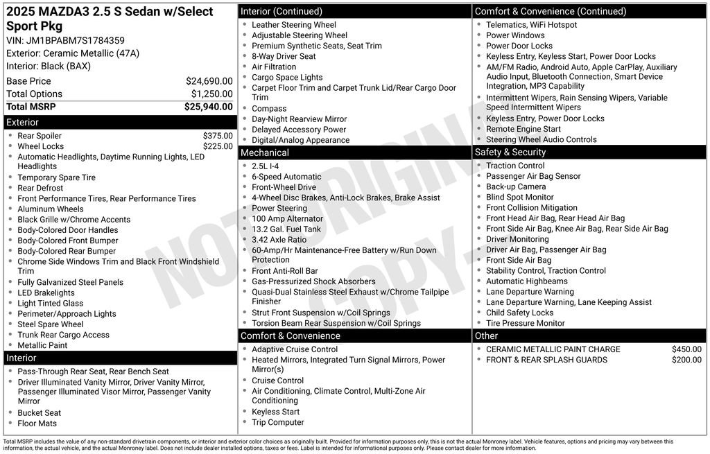 New 2025 MAZDA MAZDA3 s image 4