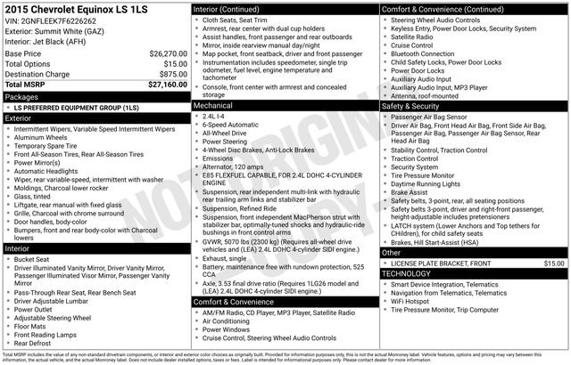 Used 2015 Chevrolet Equinox LS image 5