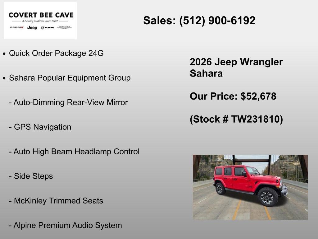 New 2026 Jeep Wrangler Unlimited Sahara AWD/4WD image 6