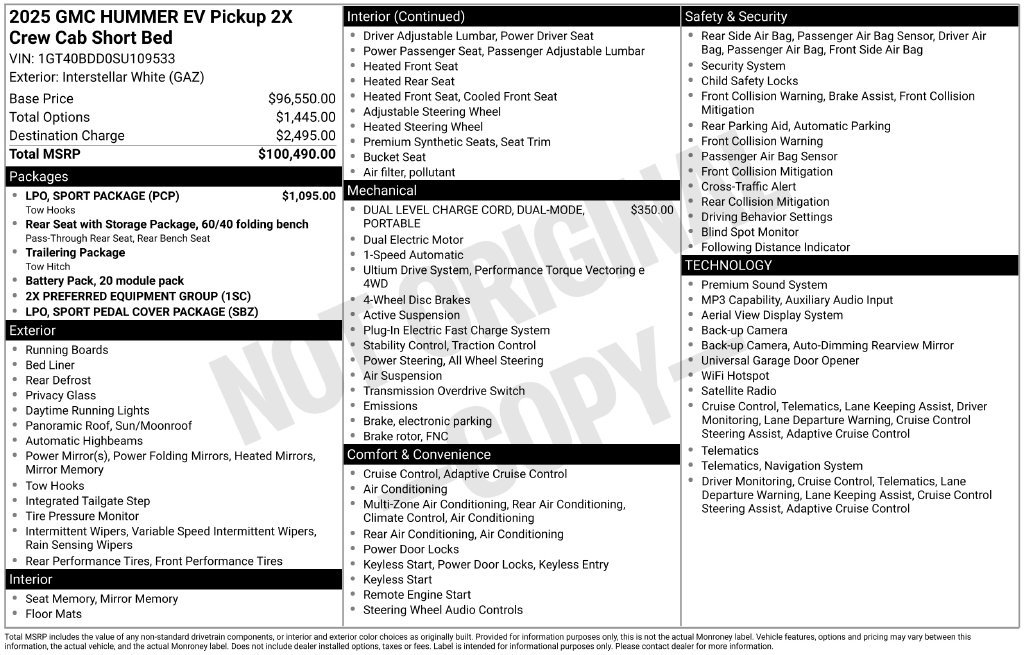 Used 2025 GMC Hummer EV 2X w/ LPO, Sport Package AWD/4WD image 7