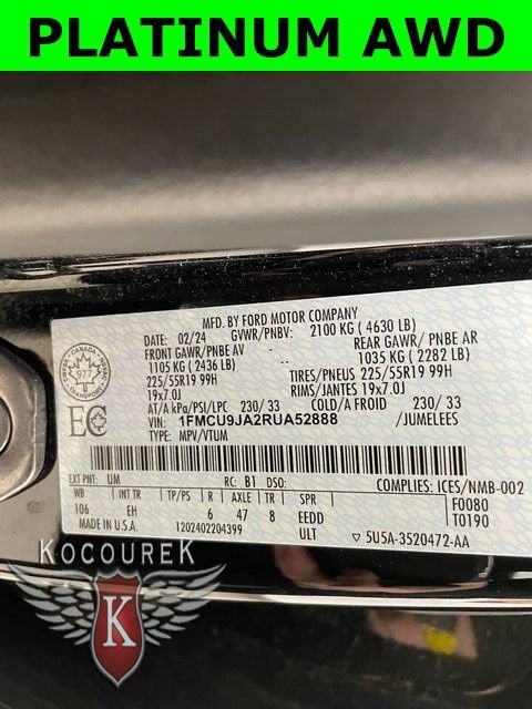 Used 2024 Ford Escape Platinum image 26