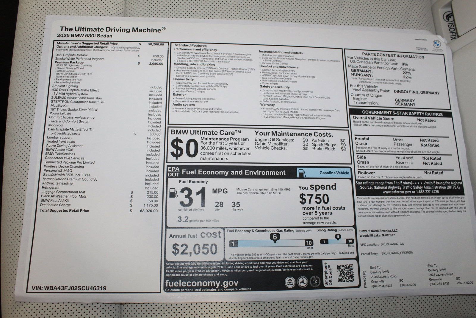 Used 2025 BMW 530i w/ Premium Package image 24