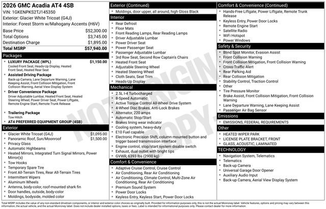 New 2026 GMC Acadia AT4 w/ Luxury Package image 4