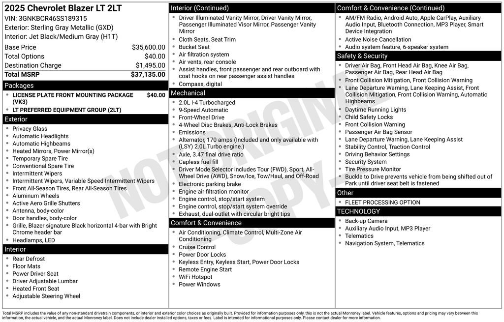 Used 2025 Chevrolet Blazer LT image 55