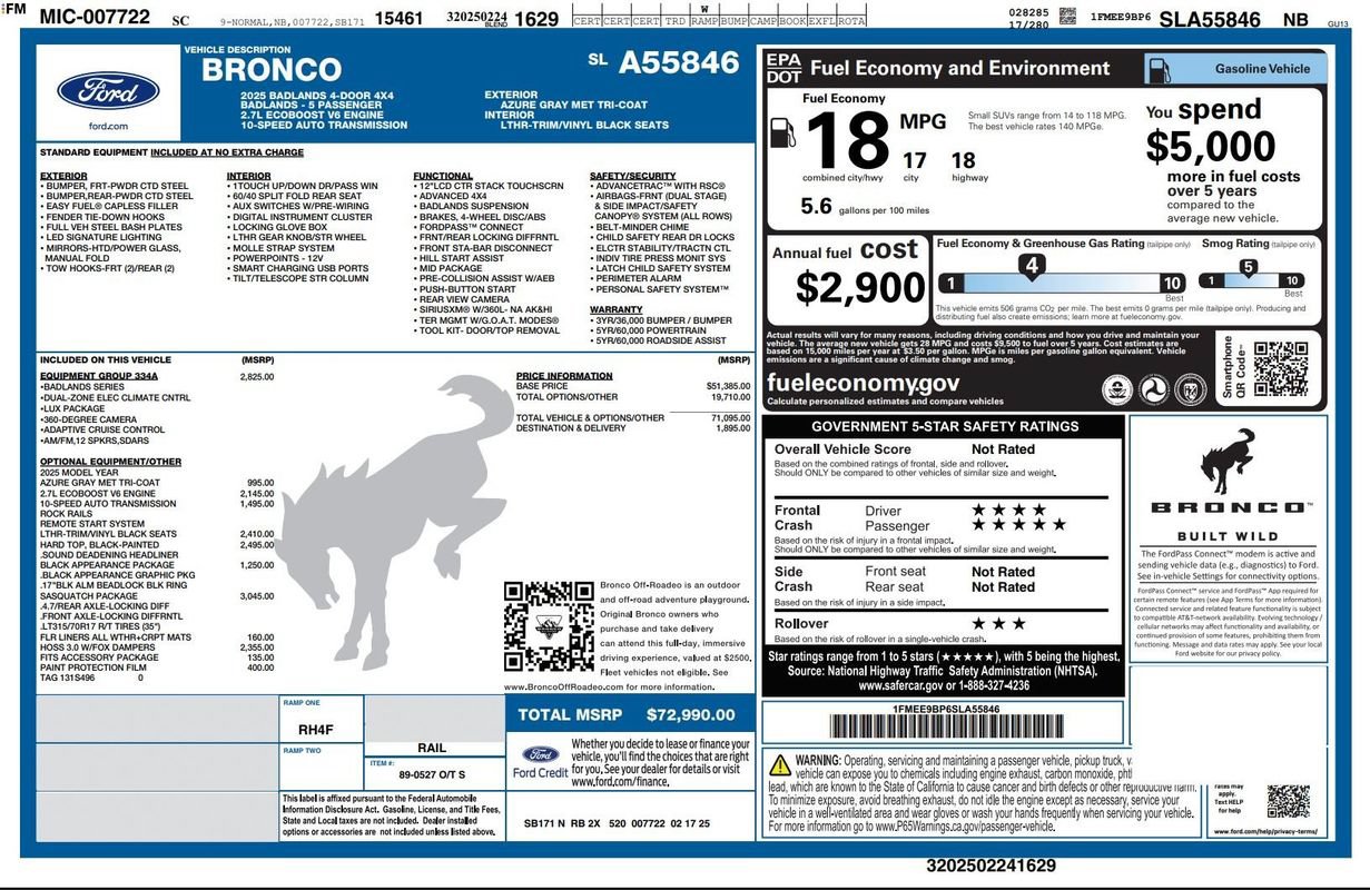 Used 2025 Ford Bronco Badlands AWD/4WD image 3