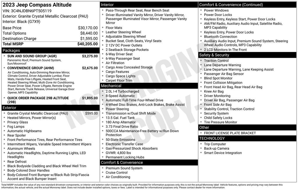 Certified 2023 Jeep Compass Altitude w/ Sun and Sound Group image 23