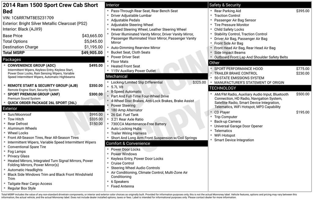 Used 2014 RAM 1500 Sport w/ Convenience Group AWD/4WD image 6