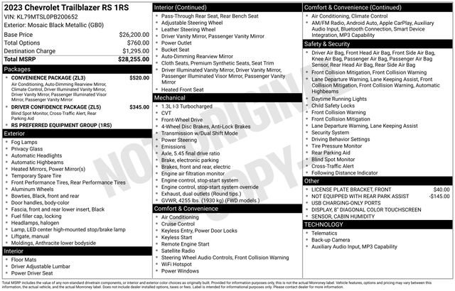 Used 2023 Chevrolet TrailBlazer RS w/ Convenience Package FWD image 16
