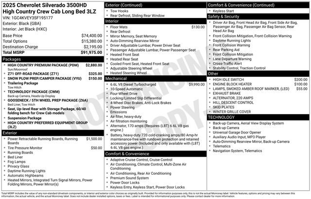 New 2025 Chevrolet Silverado 3500 High Country w/ High Country Premium Package image 2